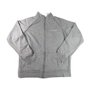 SpaceX Graphic Jacket Mens L Gray Full Zip Long Sleeve Collared Regular Fit Logo